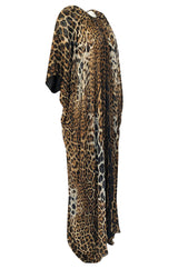 Spring 2002 Tom Ford For Yves Saint Laurent Leopard Bias Cut Silk Caftan Dress