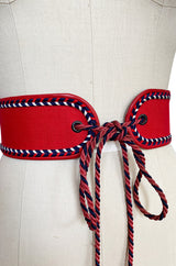 1976-77 Yves Saint Laurent Russian Collection Red Braided Tie Belt