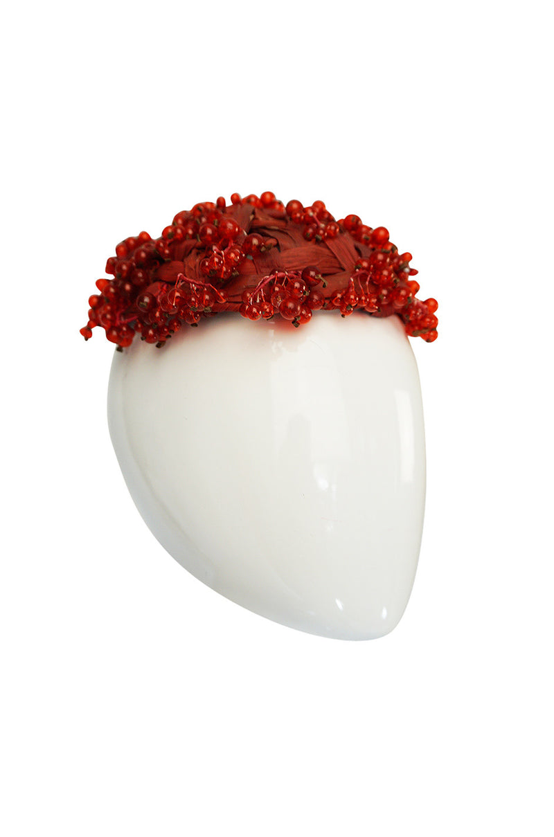 Rare 1950s Couture Christian Dior Glass Berries Hat