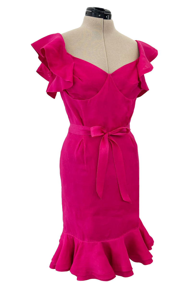 Prettiest Spring 2005 Yves Saint Laurent by Stefano Pilati Look 36 Pink Silk Organza Dress