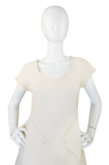 1980s Fabulous Cream Courreges Shift Dress