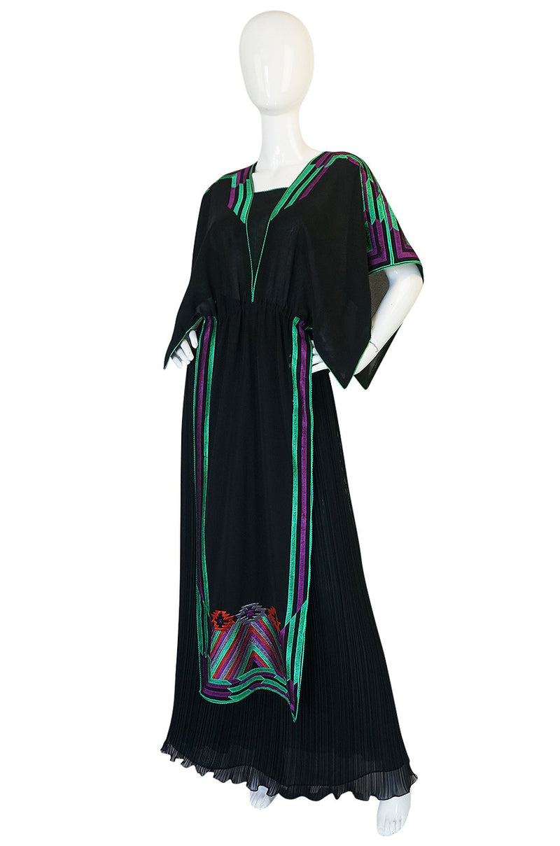 c1970-74 Janice Wainwright Embroidered Caftan Tabard & Skirt Set