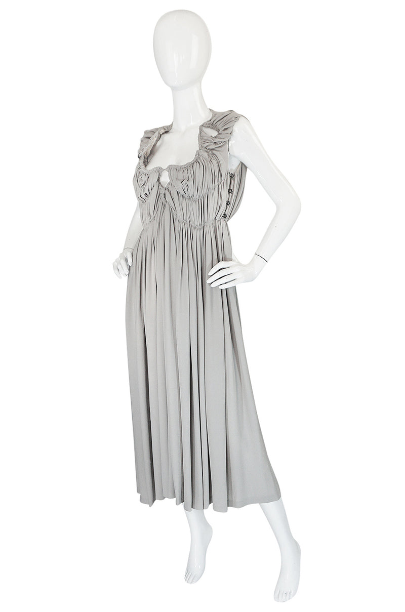 S/S 2008 Bottega Veneta Runway Light Grey Silk Cut Out Dress