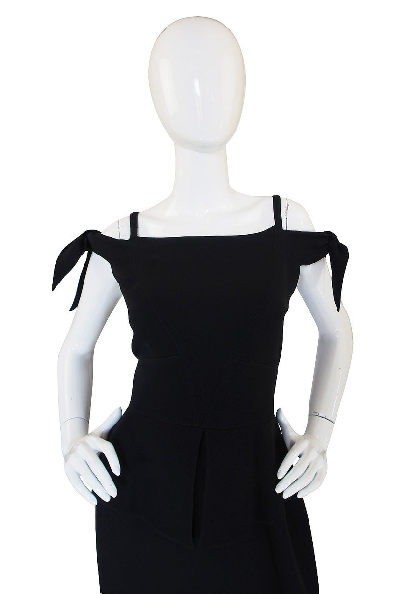 1980s Claude Montana Fitted Peplum Dress