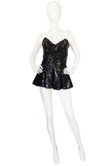 1970s Nina Ricci Couture Sequin Corset Top or Micro Mini