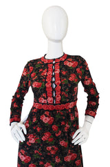 1960s Printed Goldworm Maxi Dress
