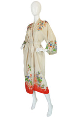 Romantic 1920s Printed Tissue Silk Pongee Kimono