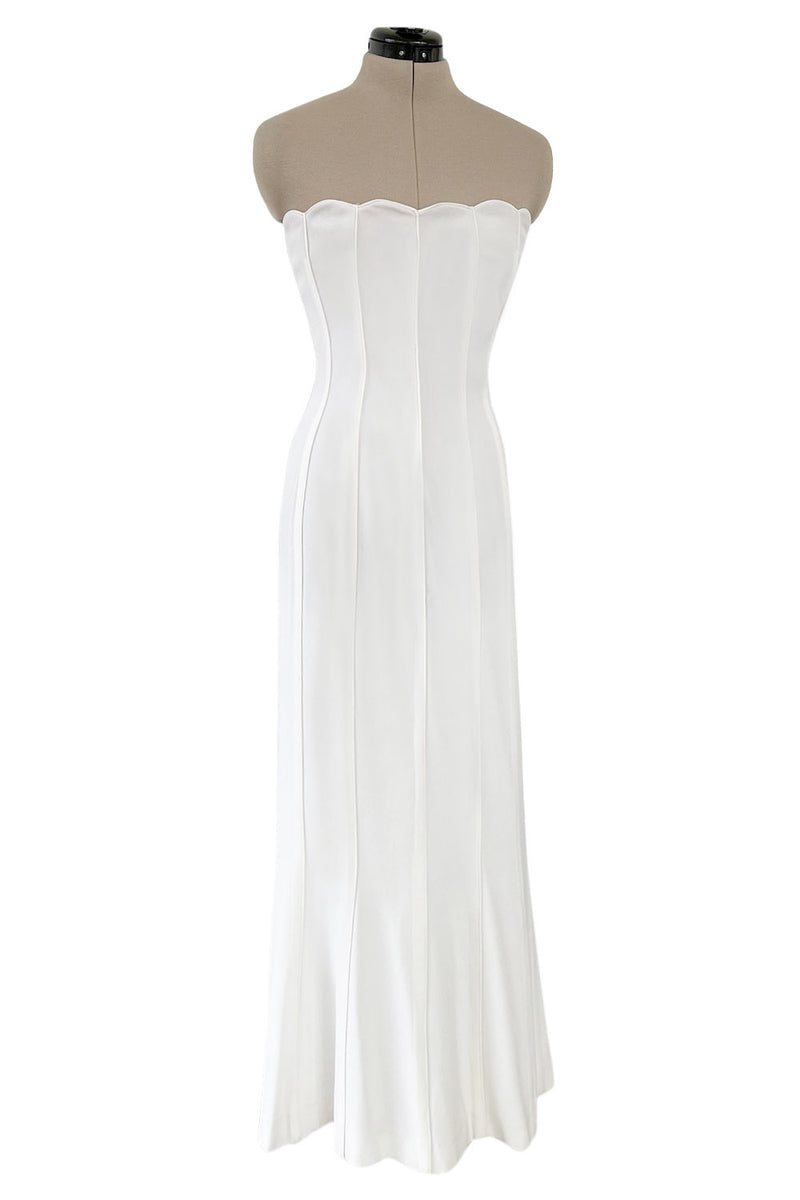 Instantly Recognizable Spring 1992 Valentino Strapless All White Verti – Shrimpton Couture Instantly Recognizable Spring 1992 Valentino Strapless All White Verti – Shrimpton Couture