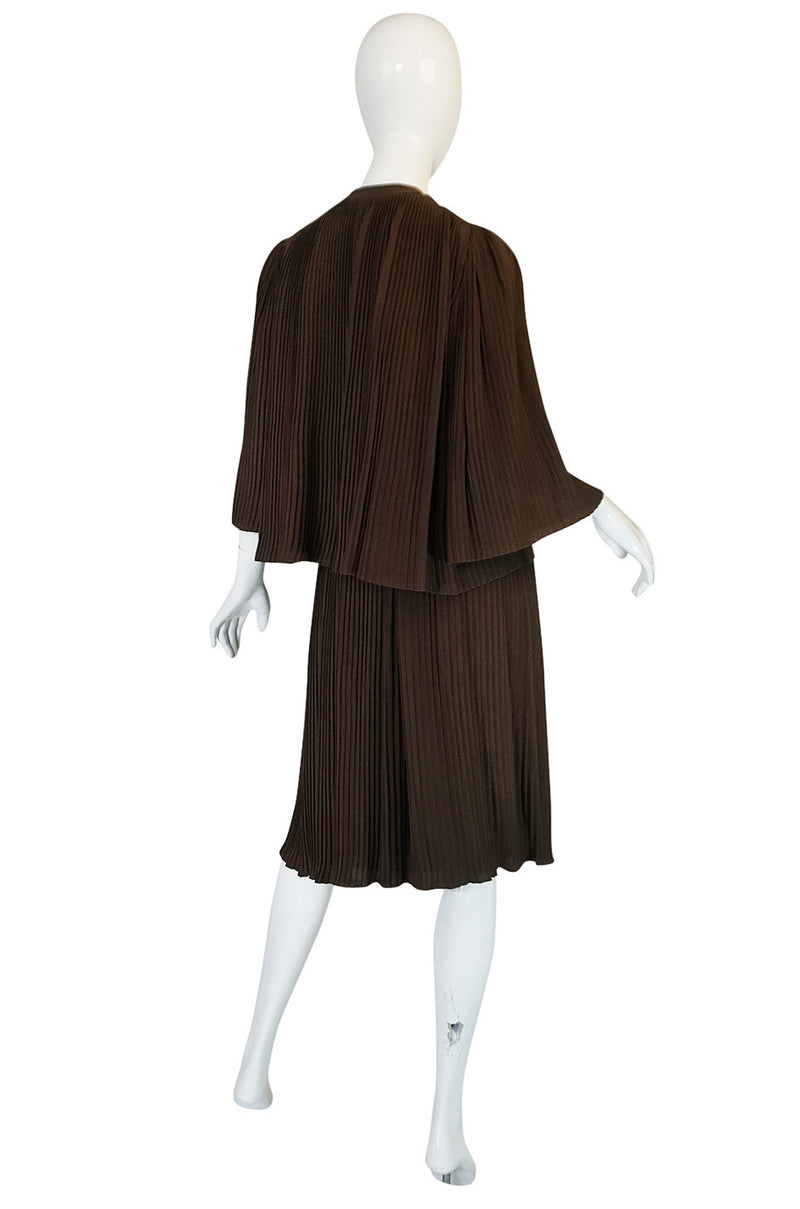 S/S 1976 Christian Dior Haute Couture Pleated Silk Dress Set