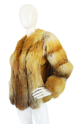 Stunning 1970s Natural Red Fox & Suede Fur Jacket