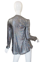 1970s Halston Silver Sequin Tank & Jacket