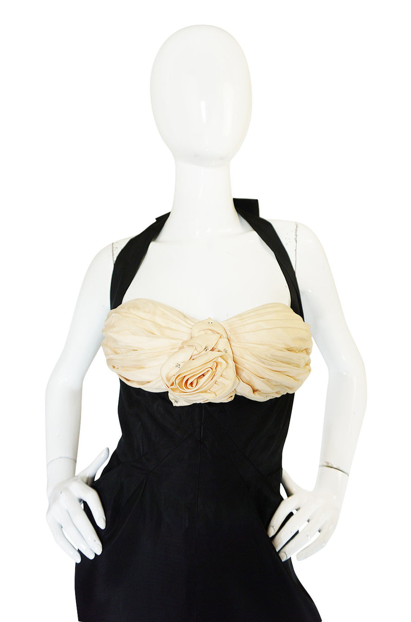 c1947 Pale Blush Pink "Petal" Bust Fitted Silk Dress