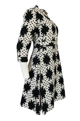 Spring 1969 Donald Brooks Graphic Black & White Dress