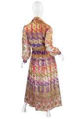 1969 Oscar de la Renta Gypsy Metallic Dress Set