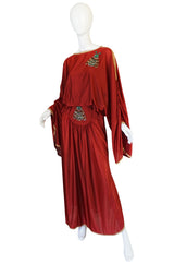 Winter 1972 Bill Gibb Beaded Bee Caftan Dress Set