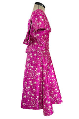 Exceptional Early 1960s Christian Dior by Marc Bohan Pink & White Silk Twill Dress Set