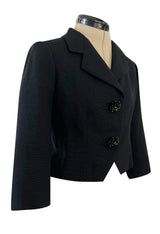 Fall 1959 Cristobal Balenciaga Haute Couture Black Jacket w Incredible Beaded Buttons