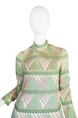 1960s Metallic Pink & Green Mollie Parnis Dress