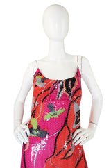 1990s Pink  Silk & Sequin Pucci Shift Dress