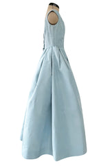 Runway Spring 1994 Balmain by Oscar de La Renta Haute Couture Baby Blue Corset Dress