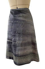 Highly Detailed Fall 2004 Prada Runway Look 14 Silver Thread & Crystals Silk Skirt