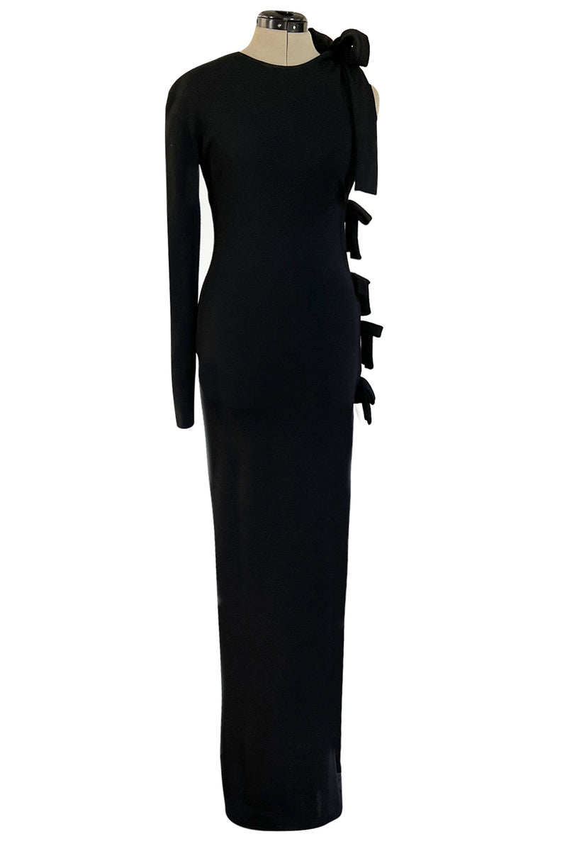 Gorgeous Early 2000s John Anthony One Sleeve Jersey Dress w Full Open Shrimpton Couture Gorgeous Early 2000s John Anthony One Sleeve Jersey Dress w Full Open Shrimpton Couture