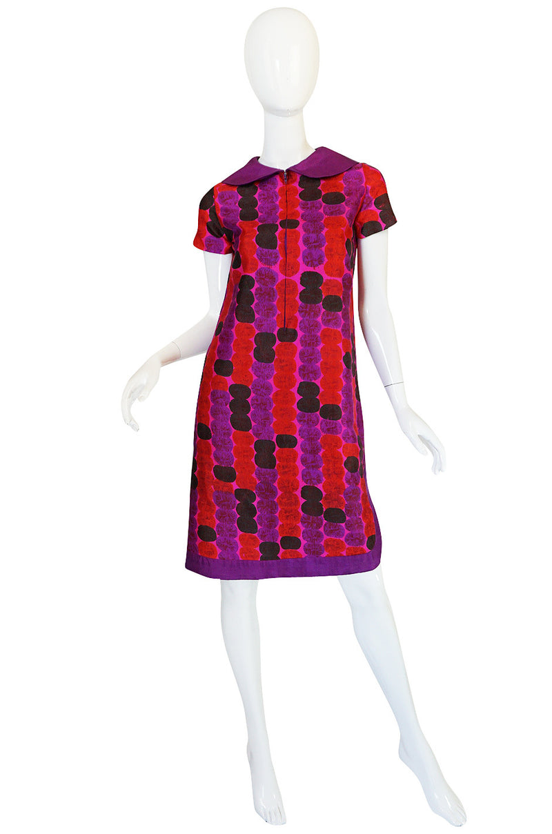1960s Pierre Cardin for Takashimaya Silk Print Dress
