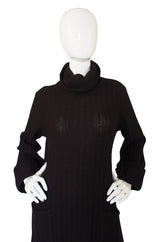 1970s Cable Knit Chloe Chocolate Dress