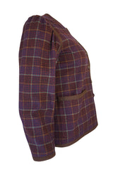 c1966-1970 Yves Saint Laurent Classic Box Cut Plaid Jacket