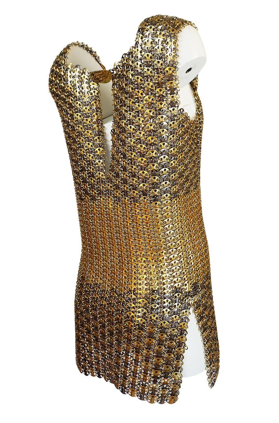 Iconic 1968 Paco Rabanne Chain Mail Dress in Silver & Gold Metal –  Shrimpton Couture
