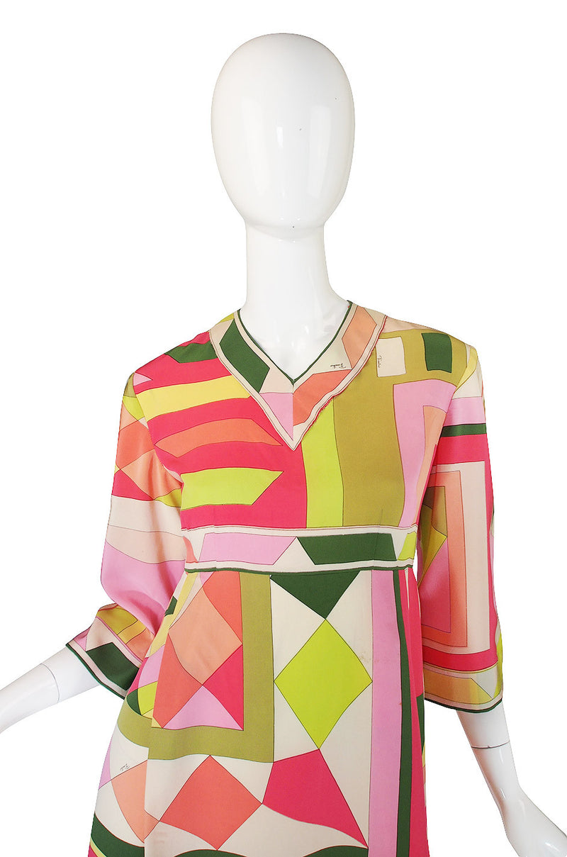 1960s Citrus Silk Emilio Pucci Shift Dress