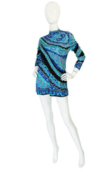 1970s Leonard Silk Jersey Tunic or Mini Dress