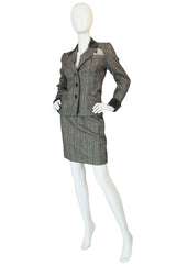 1980s Yves Saint Laurent Haute Couture Herringbone Suit
