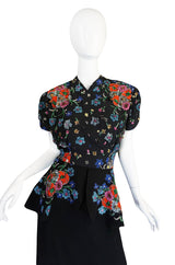 Exceptional 1930s Samuel Kass Sequin Silk Swing Dress