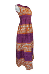1960s Richard Tam Jon Mandl Unusual Brocade Print Dress
