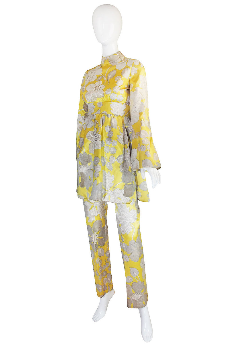 1960s George Halley Silk Tunic and Pant Suit