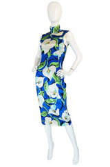 1990s Dolce and Gabbana Stretch Silk Floral Dress