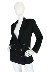 1980s Chanel Cashmere w 14 Chanel Gold Buttons Jacket