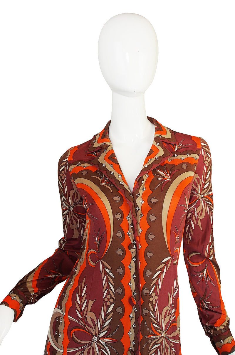 1960s Coral Print Pucci Silk Jersey Button Front Dress – Shrimpton Couture