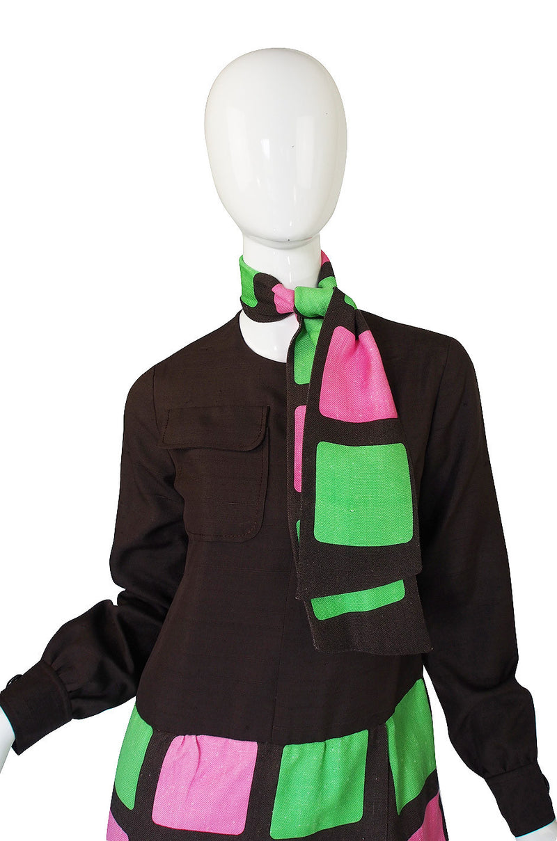 1960s Graphic Heinz Riva Linen Shift Dress