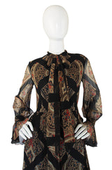 1960s Silk Chiffon Oscar de la Renta Maxi Dress
