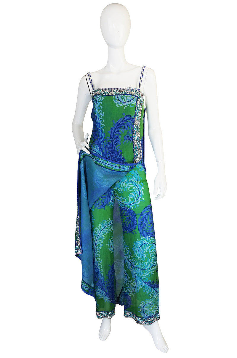 Rare 1960s Emilio Pucci Couture Beaded Jumpsuit