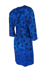 Rare 1950s Lanvin Castillo Demi-Couture Blue Silk Dress & Jacket