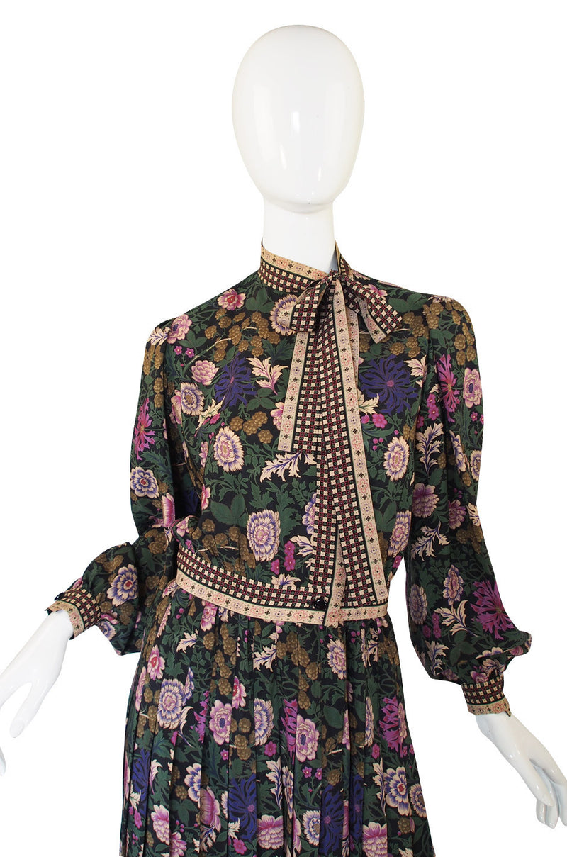 1970s Emanuel Ungaro Silk Print Dress