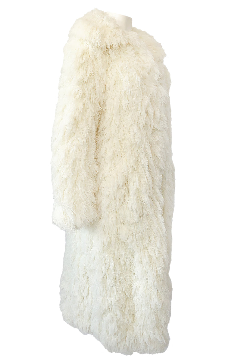 Incredible 1970s Arissa of France Ivory String 'Faux Fur' Alternative Coat