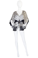 1970s Elaborate Heavily Sequin Butterfly Top Or Cape