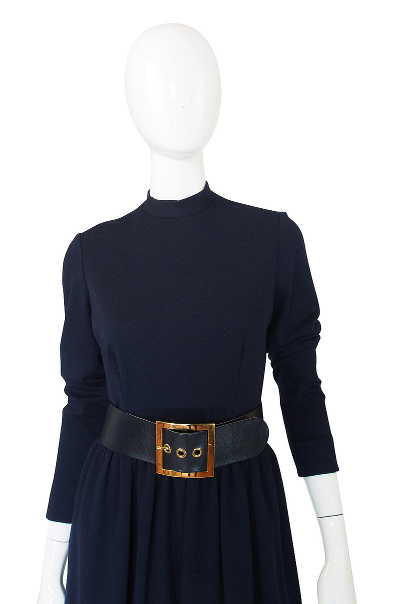 1960s Classic Norman Norell Blue Dress