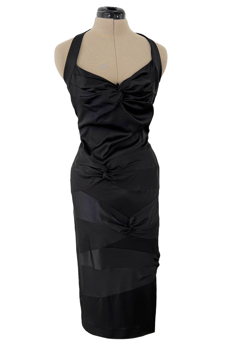 Ad Campaign Fall 2003 Christian Dior by John Galliano Runway Black Silk Halter Dress