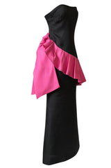 Spring 1987 Yves Saint Laurent Runway & Ad Campaign Pink Ruffle Dress