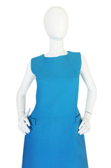 1960s Norman Norell Beautiful Blue Shift Dress
